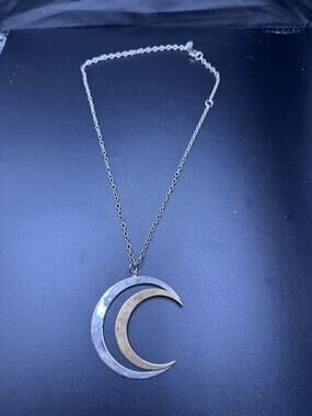 Robert Lee Morris RLM Sterling Silver 925 Brass Crescent Moon Pendant Necklace